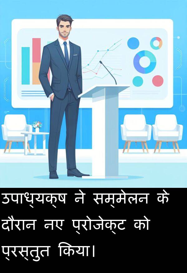 उपाध्यक्ष: उपाध्यक्ष ने सम्मेलन के दौरान नए प्रोजेक्ट को प्रस्तुत किया।