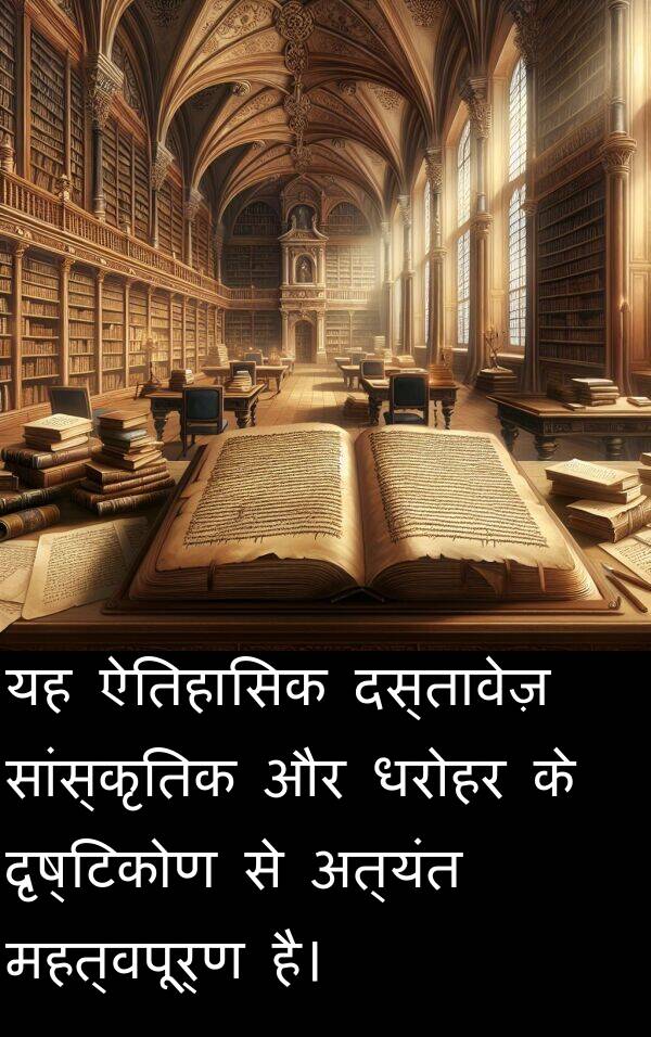 दृष्टिकोण: यह ऐतिहासिक दस्तावेज़ सांस्कृतिक और धरोहर के दृष्टिकोण से अत्यंत महत्वपूर्ण है।