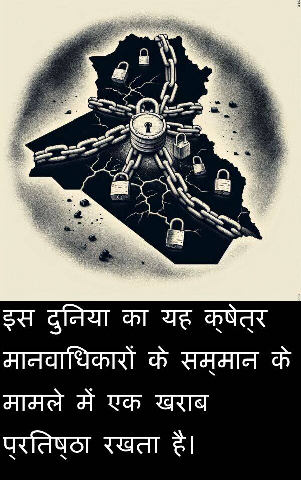 खराब: इस दुनिया का यह क्षेत्र मानवाधिकारों के सम्मान के मामले में एक खराब प्रतिष्ठा रखता है।