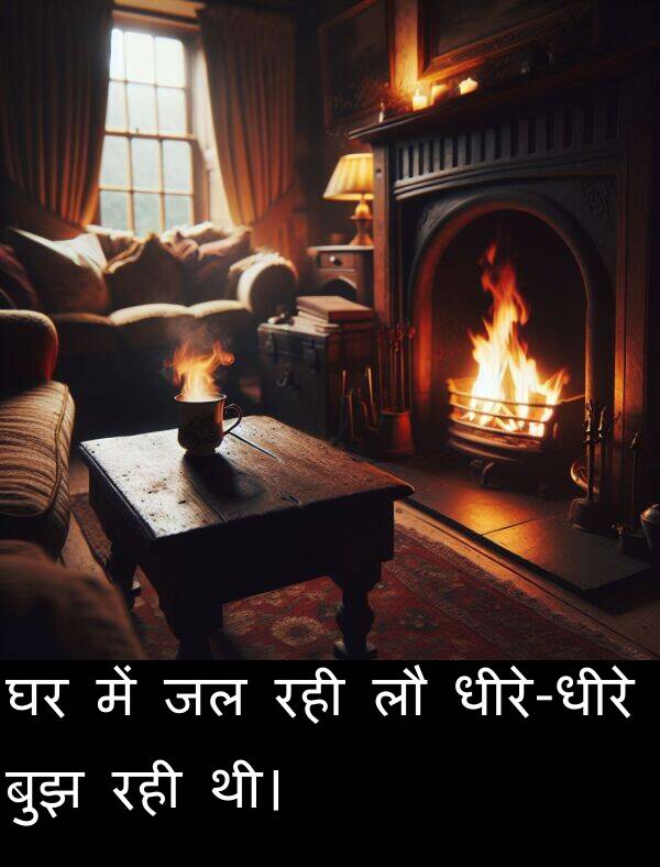 रही: घर में जल रही लौ धीरे-धीरे बुझ रही थी।