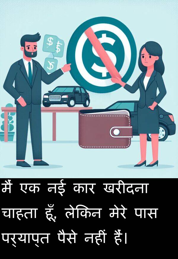 लेकिन: मैं एक नई कार खरीदना चाहता हूँ, लेकिन मेरे पास पर्याप्त पैसे नहीं हैं।