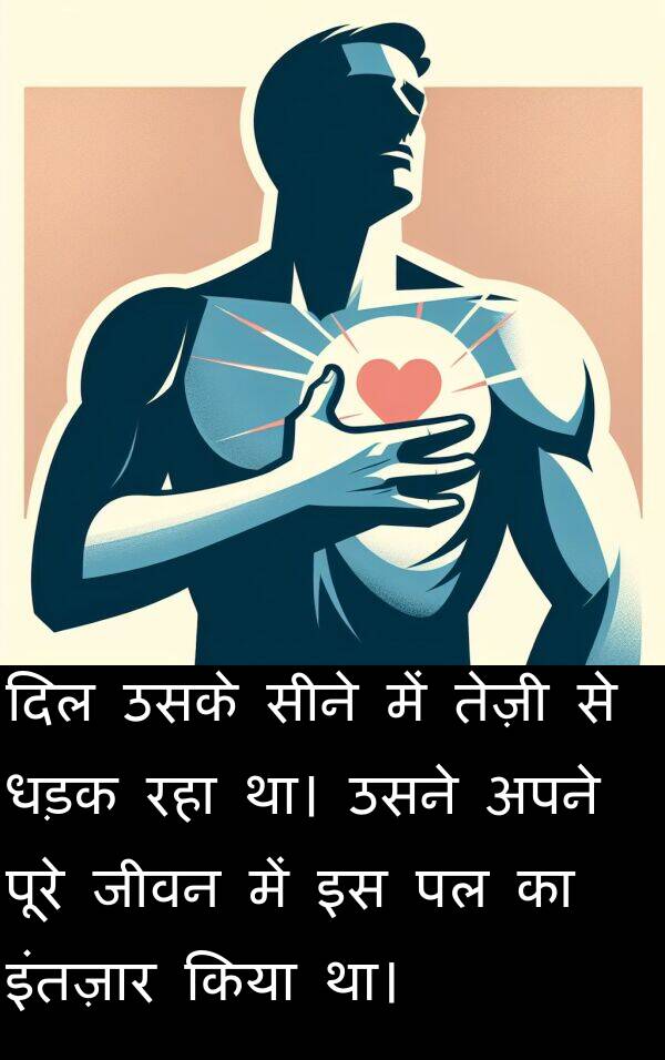 धड़क: दिल उसके सीने में तेज़ी से धड़क रहा था। उसने अपने पूरे जीवन में इस पल का इंतज़ार किया था।