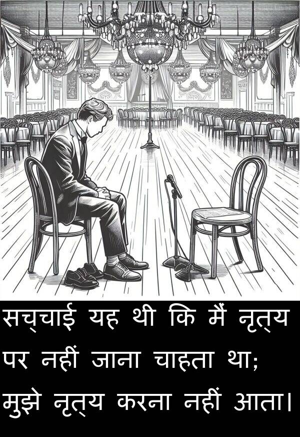 आता।: सच्चाई यह थी कि मैं नृत्य पर नहीं जाना चाहता था; मुझे नृत्य करना नहीं आता।