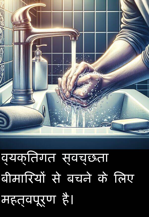 बचने: व्यक्तिगत स्वच्छता बीमारियों से बचने के लिए महत्वपूर्ण है।