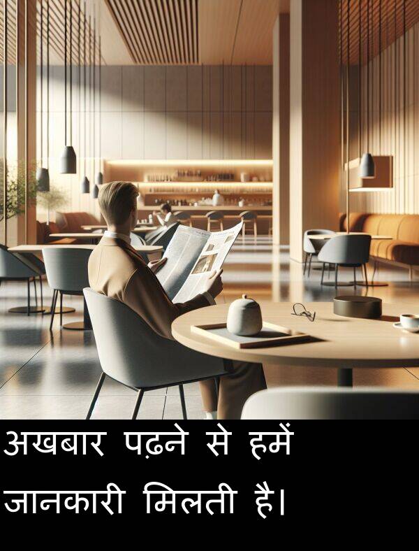 अखबार: अखबार पढ़ने से हमें जानकारी मिलती है।