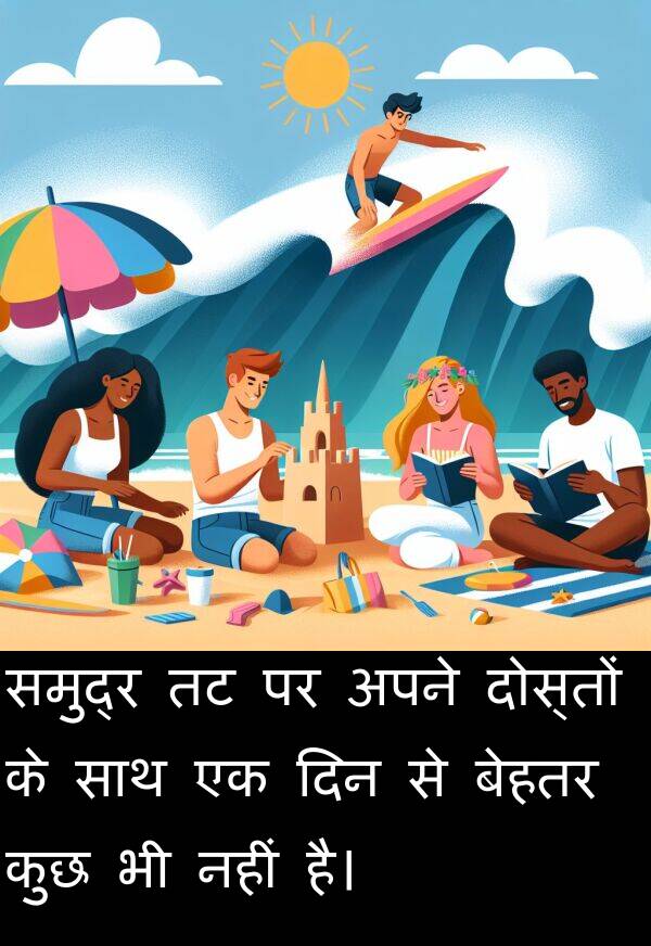 समुद्र: समुद्र तट पर अपने दोस्तों के साथ एक दिन से बेहतर कुछ भी नहीं है।