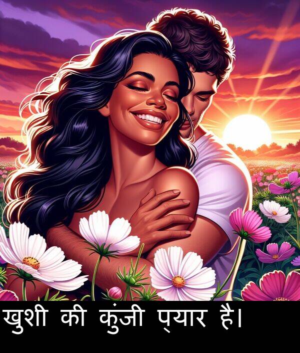 खुशी: खुशी की कुंजी प्यार है।