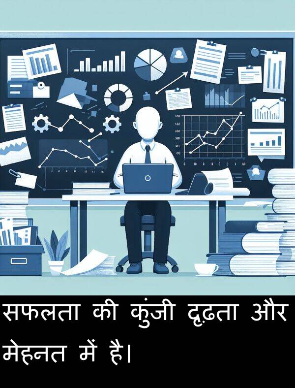 दृढ़ता: सफलता की कुंजी दृढ़ता और मेहनत में है।