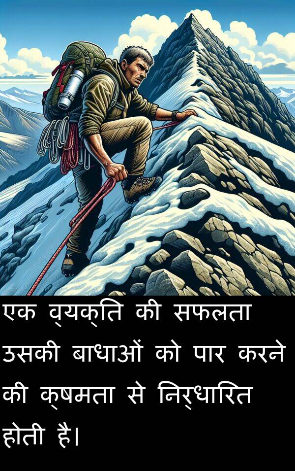 बाधाओं: एक व्यक्ति की सफलता उसकी बाधाओं को पार करने की क्षमता से निर्धारित होती है।