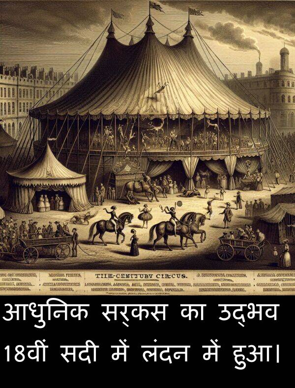 लंदन: आधुनिक सर्कस का उद्भव 18वीं सदी में लंदन में हुआ।