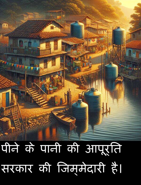 सरकार: पीने के पानी की आपूर्ति सरकार की जिम्मेदारी है।