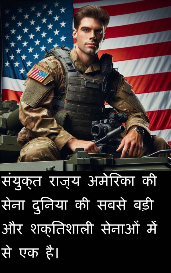 संयुक्त: संयुक्त राज्य अमेरिका की सेना दुनिया की सबसे बड़ी और शक्तिशाली सेनाओं में से एक है।
