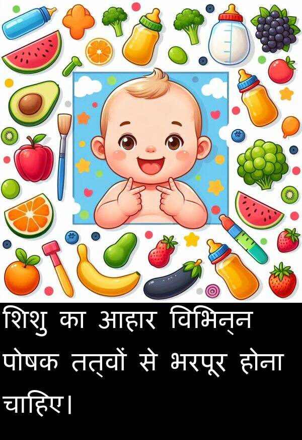 होना: शिशु का आहार विभिन्न पोषक तत्वों से भरपूर होना चाहिए।