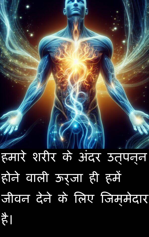 उत्पन्न: हमारे शरीर के अंदर उत्पन्न होने वाली ऊर्जा ही हमें जीवन देने के लिए जिम्मेदार है।
