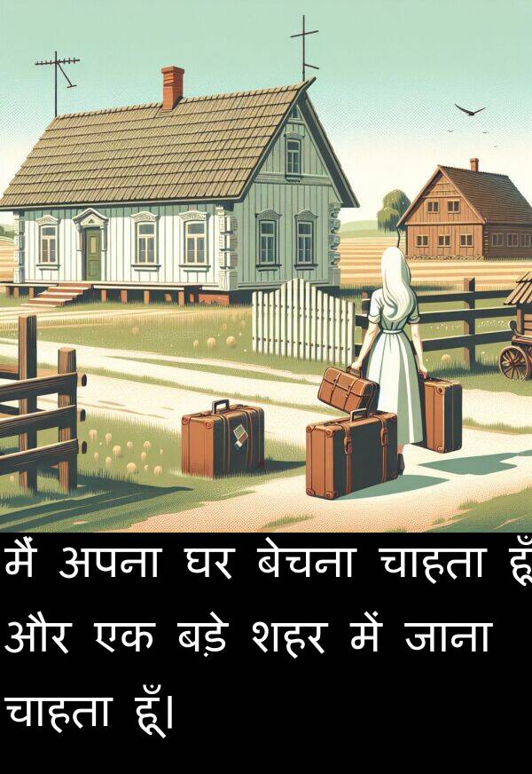 हूँ: मैं अपना घर बेचना चाहता हूँ और एक बड़े शहर में जाना चाहता हूँ।