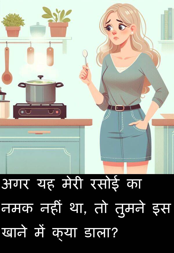 खाने: अगर यह मेरी रसोई का नमक नहीं था, तो तुमने इस खाने में क्या डाला?