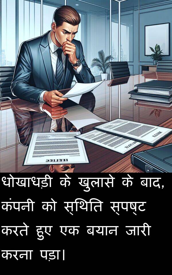 खुलासे: धोखाधड़ी के खुलासे के बाद, कंपनी को स्थिति स्पष्ट करते हुए एक बयान जारी करना पड़ा।