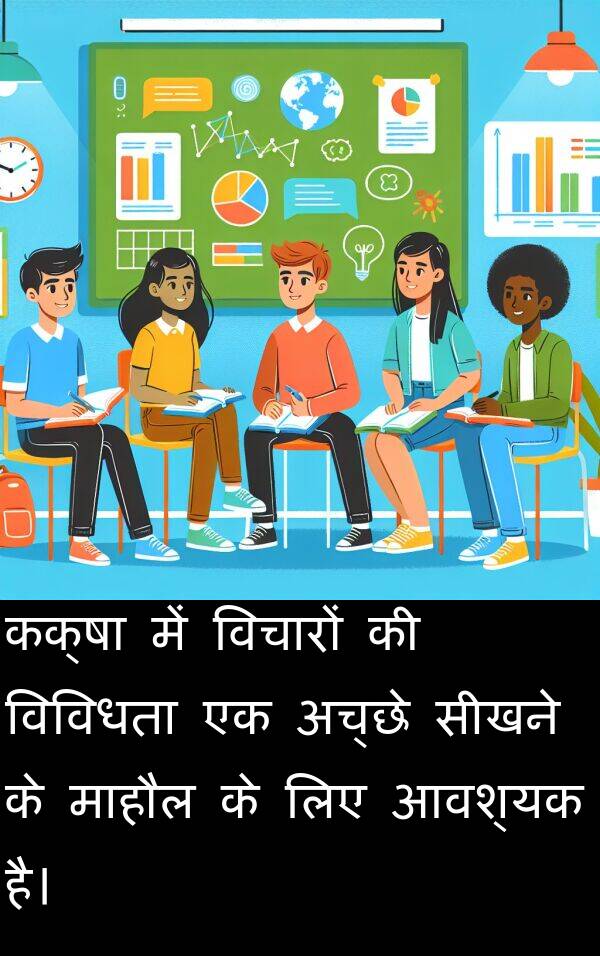 अच्छे: कक्षा में विचारों की विविधता एक अच्छे सीखने के माहौल के लिए आवश्यक है।