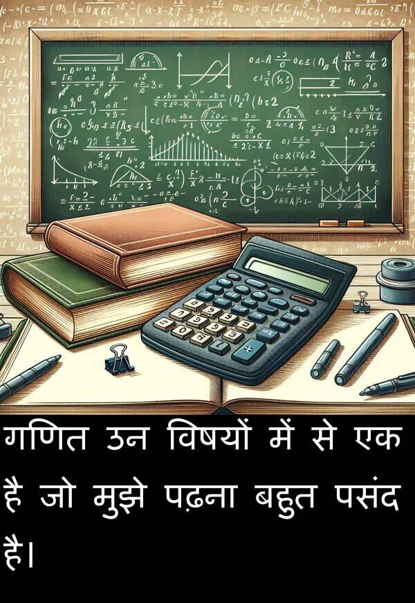 पढ़ना: गणित उन विषयों में से एक है जो मुझे पढ़ना बहुत पसंद है।