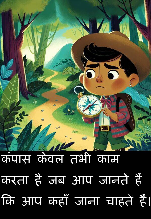 तभी: कंपास केवल तभी काम करता है जब आप जानते हैं कि आप कहाँ जाना चाहते हैं।