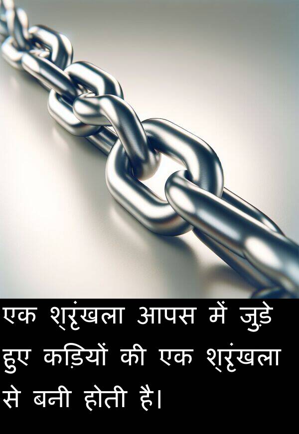 आपस: एक श्रृंखला आपस में जुड़े हुए कड़ियों की एक श्रृंखला से बनी होती है।
