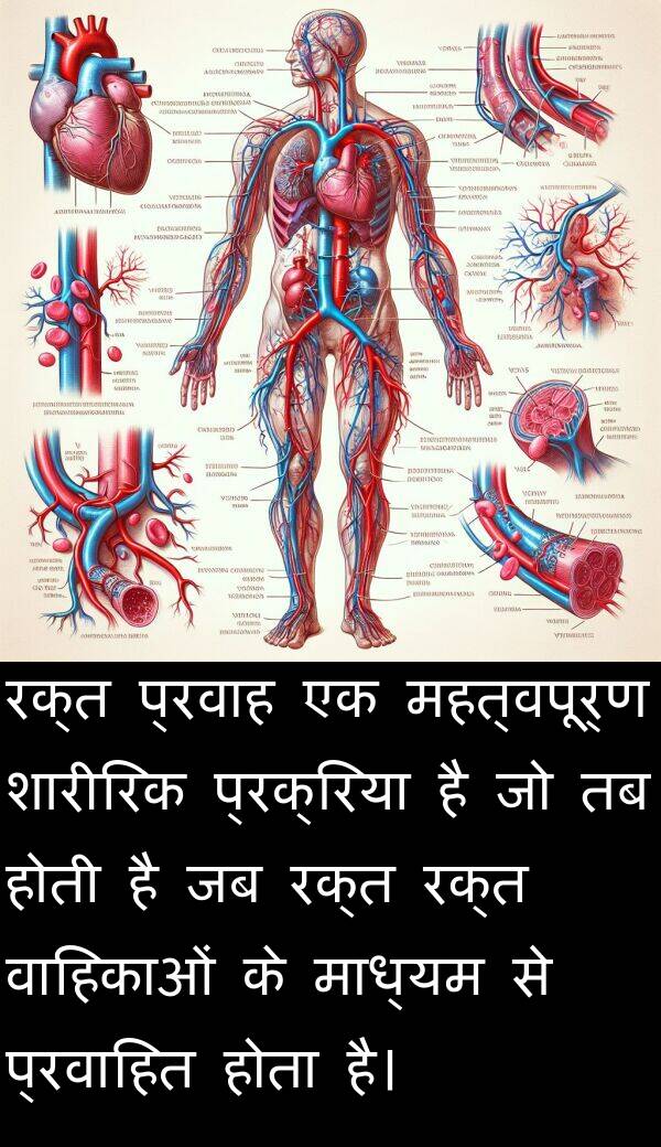 प्रक्रिया: रक्त प्रवाह एक महत्वपूर्ण शारीरिक प्रक्रिया है जो तब होती है जब रक्त रक्त वाहिकाओं के माध्यम से प्रवाहित होता है।