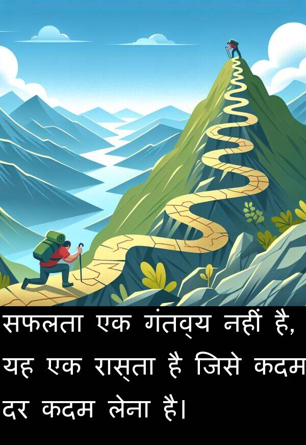 लेना: सफलता एक गंतव्य नहीं है, यह एक रास्ता है जिसे कदम दर कदम लेना है।