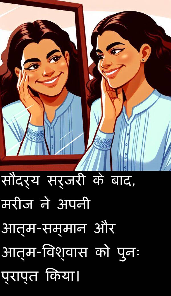 पुनः: सौंदर्य सर्जरी के बाद, मरीज ने अपनी आत्म-सम्मान और आत्म-विश्वास को पुनः प्राप्त किया।