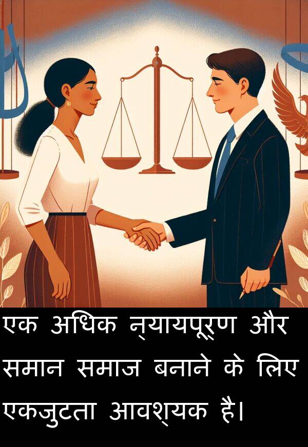 न्यायपूर्ण: एक अधिक न्यायपूर्ण और समान समाज बनाने के लिए एकजुटता आवश्यक है।