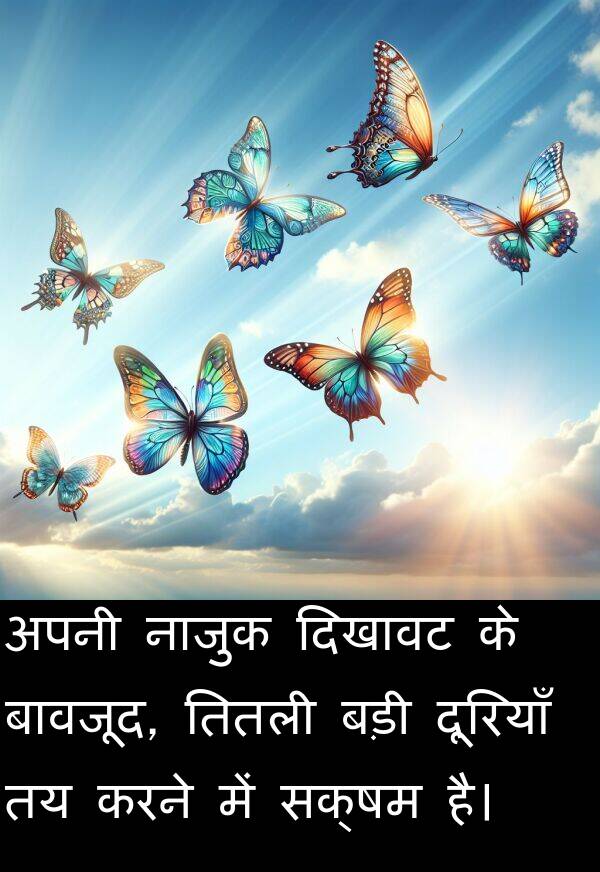 सक्षम: अपनी नाजुक दिखावट के बावजूद, तितली बड़ी दूरियाँ तय करने में सक्षम है।