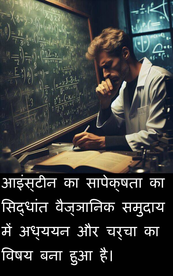 वैज्ञानिक: आइंस्टीन का सापेक्षता का सिद्धांत वैज्ञानिक समुदाय में अध्ययन और चर्चा का विषय बना हुआ है।