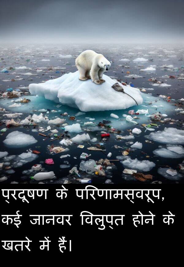 खतरे: प्रदूषण के परिणामस्वरूप, कई जानवर विलुप्त होने के खतरे में हैं।
