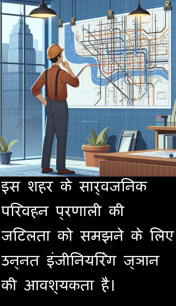उन्नत: इस शहर के सार्वजनिक परिवहन प्रणाली की जटिलता को समझने के लिए उन्नत इंजीनियरिंग ज्ञान की आवश्यकता है।