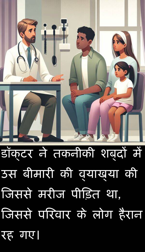 परिवार: डॉक्टर ने तकनीकी शब्दों में उस बीमारी की व्याख्या की जिससे मरीज पीड़ित था, जिससे परिवार के लोग हैरान रह गए।