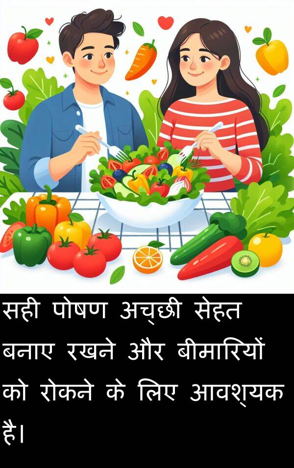 बनाए: सही पोषण अच्छी सेहत बनाए रखने और बीमारियों को रोकने के लिए आवश्यक है।