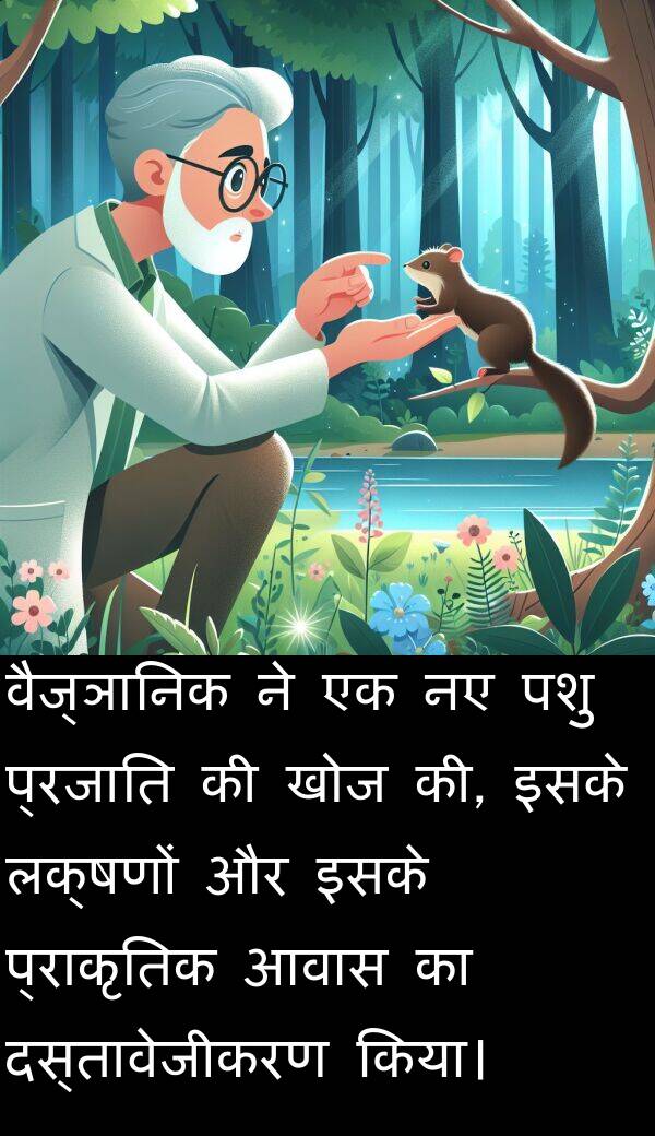 लक्षणों: वैज्ञानिक ने एक नए पशु प्रजाति की खोज की, इसके लक्षणों और इसके प्राकृतिक आवास का दस्तावेजीकरण किया।