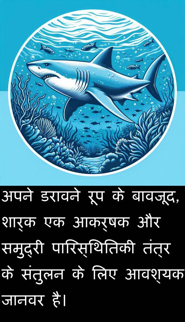 आकर्षक: अपने डरावने रूप के बावजूद, शार्क एक आकर्षक और समुद्री पारिस्थितिकी तंत्र के संतुलन के लिए आवश्यक जानवर है।