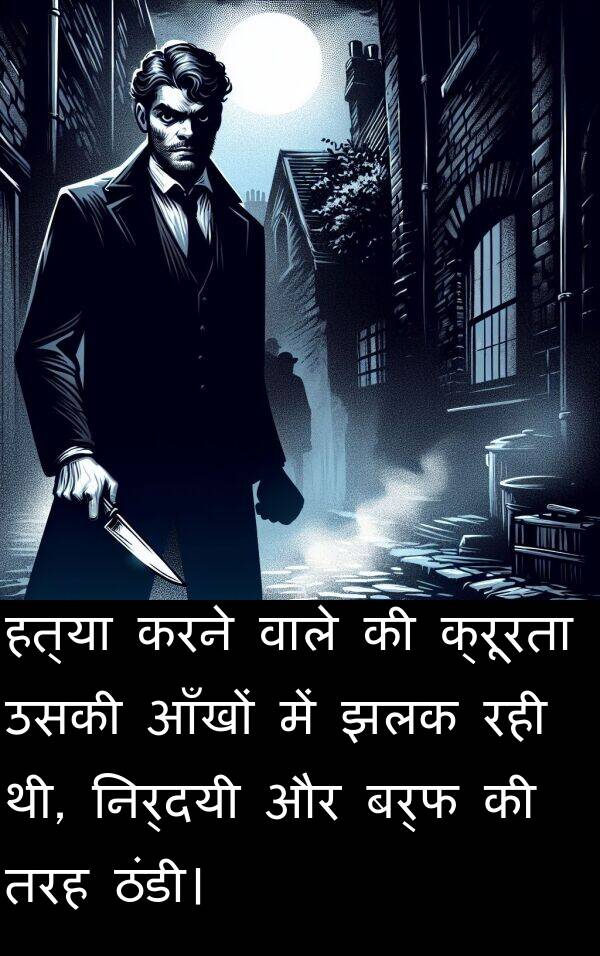 हत्या: हत्या करने वाले की क्रूरता उसकी आँखों में झलक रही थी, निर्दयी और बर्फ की तरह ठंडी।