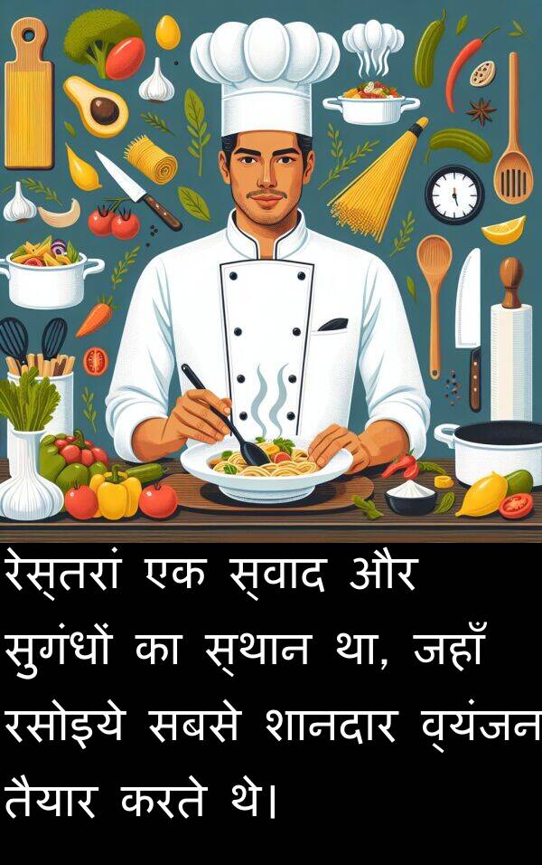 तैयार: रेस्तरां एक स्वाद और सुगंधों का स्थान था, जहाँ रसोइये सबसे शानदार व्यंजन तैयार करते थे।