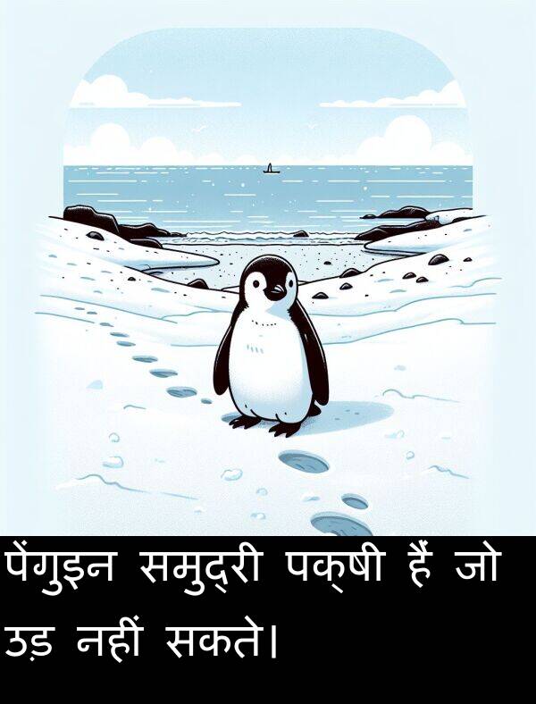 हैं: पेंगुइन समुद्री पक्षी हैं जो उड़ नहीं सकते।