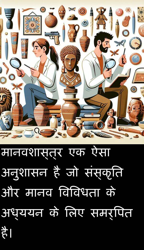 समर्पित: मानवशास्त्र एक ऐसा अनुशासन है जो संस्कृति और मानव विविधता के अध्ययन के लिए समर्पित है।