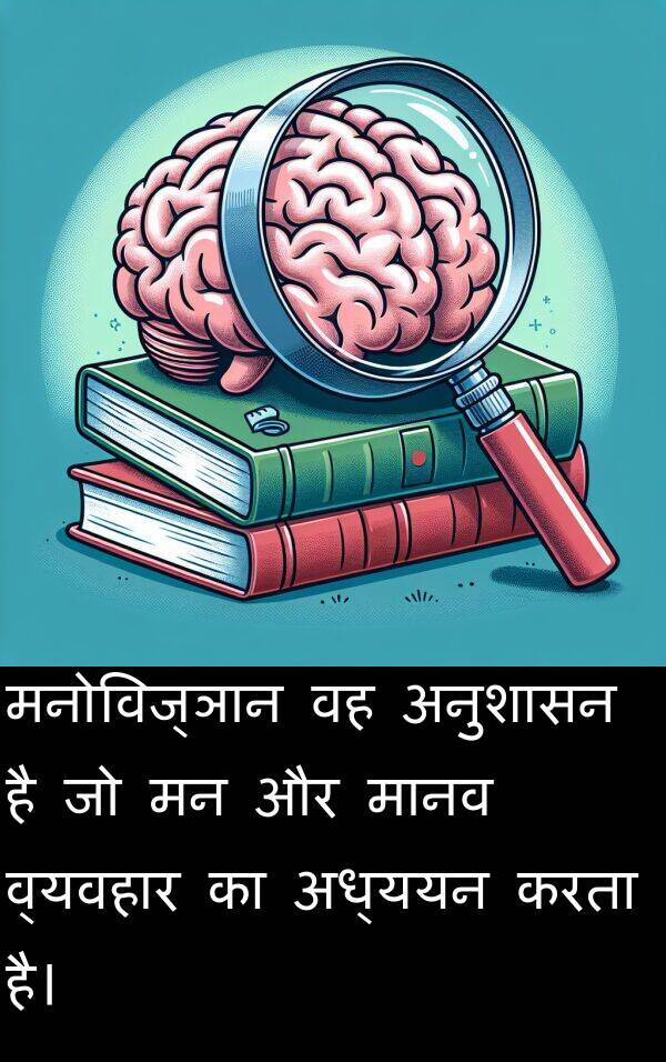अध्ययन: मनोविज्ञान वह अनुशासन है जो मन और मानव व्यवहार का अध्ययन करता है।