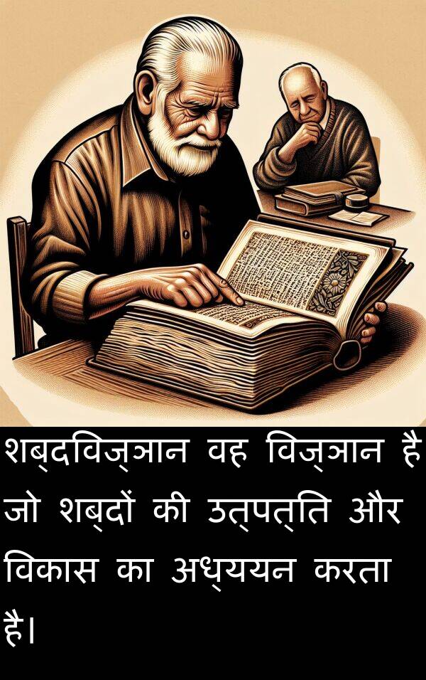 उत्पत्ति: शब्दविज्ञान वह विज्ञान है जो शब्दों की उत्पत्ति और विकास का अध्ययन करता है।