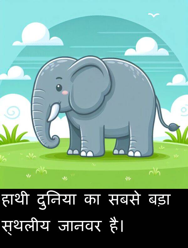 सबसे: हाथी दुनिया का सबसे बड़ा स्थलीय जानवर है।