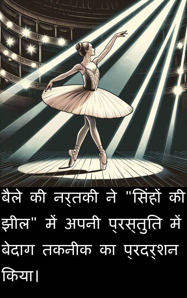 तकनीक: बैले की नर्तकी ने "सिंहों की झील" में अपनी प्रस्तुति में बेदाग तकनीक का प्रदर्शन किया।