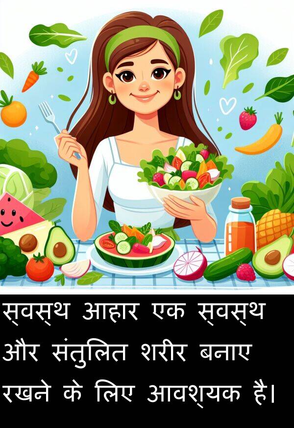 बनाए: स्वस्थ आहार एक स्वस्थ और संतुलित शरीर बनाए रखने के लिए आवश्यक है।