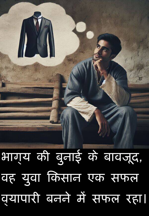 सफल: भाग्य की बुनाई के बावजूद, वह युवा किसान एक सफल व्यापारी बनने में सफल रहा।