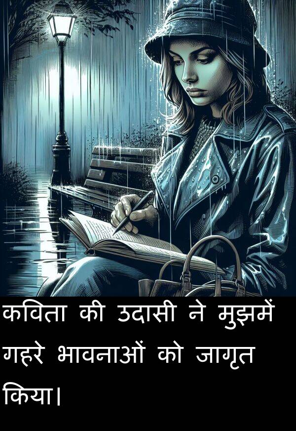 उदासी: कविता की उदासी ने मुझमें गहरे भावनाओं को जागृत किया।