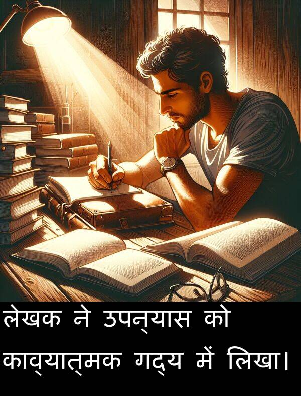 लेखक: लेखक ने उपन्यास को काव्यात्मक गद्य में लिखा।