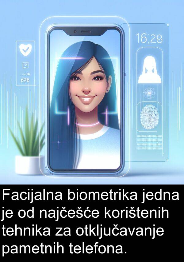 biometrika: Facijalna biometrika jedna je od najčešće korištenih tehnika za otključavanje pametnih telefona.